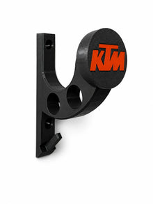 Premium Wall Mount Helmet Holder - Heavy Duty Gear Organizer Stand with Dual Jacket Loops & Utility Key Hook (Matte Black & Red)